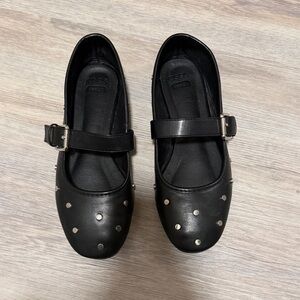 ASOS Black Flats with Silver Studs